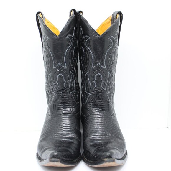 African Boots Co Other - African Boots Co Only Leather Black Lizard Cowboy Western Boots Size 9 USA